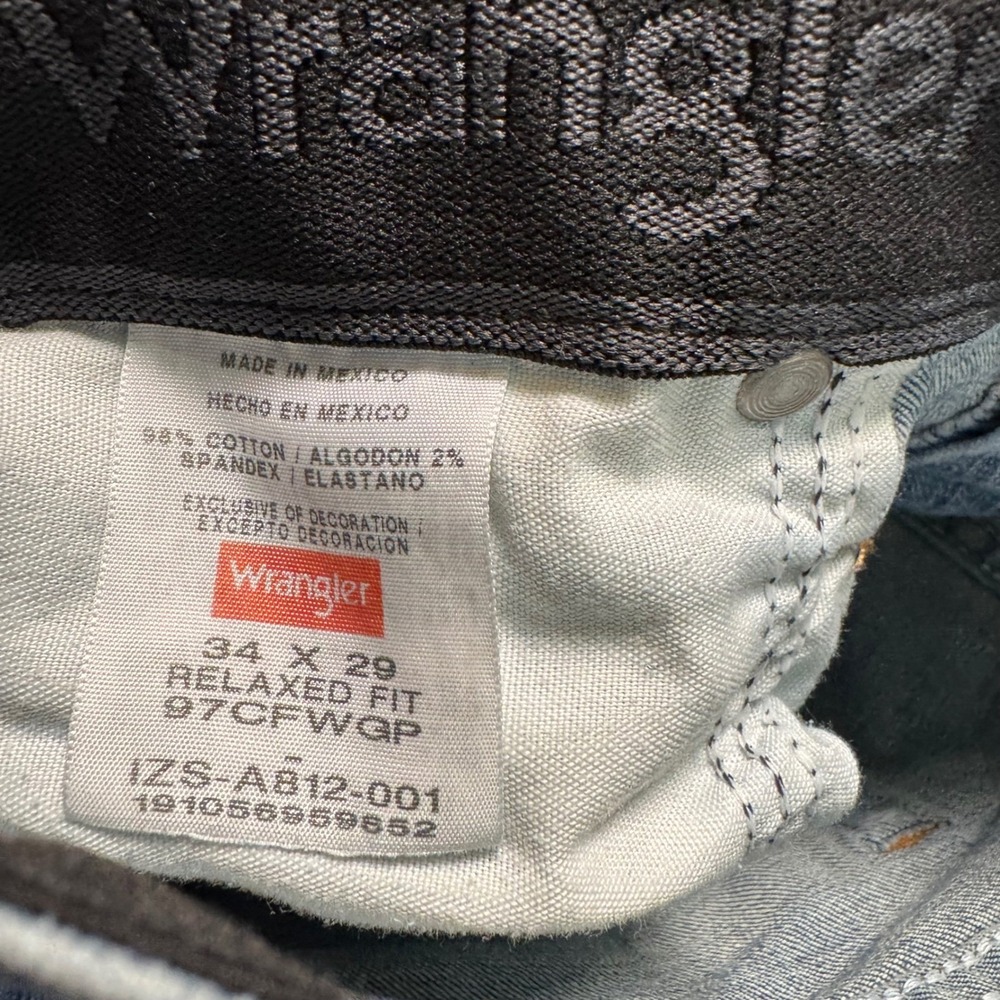 Wrangler Relaxed Fit Jeans Mens 34x29 (36X29) Light Denim Stretch Workwear‎ - Picture 3 of 9